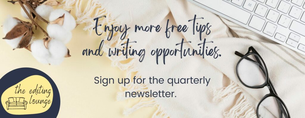 Newsletter sign-up banner | The Editing Lounge